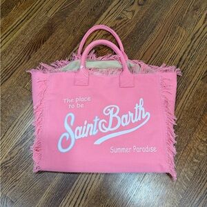 Pink Fringed Tote Bag
